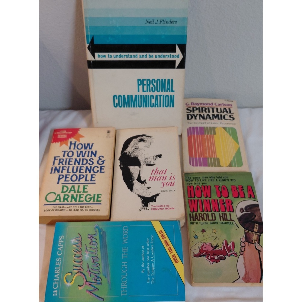 Christian Self Help Book Lot 6 Dale Carnegie Charles Capps Tim Hansel Harold